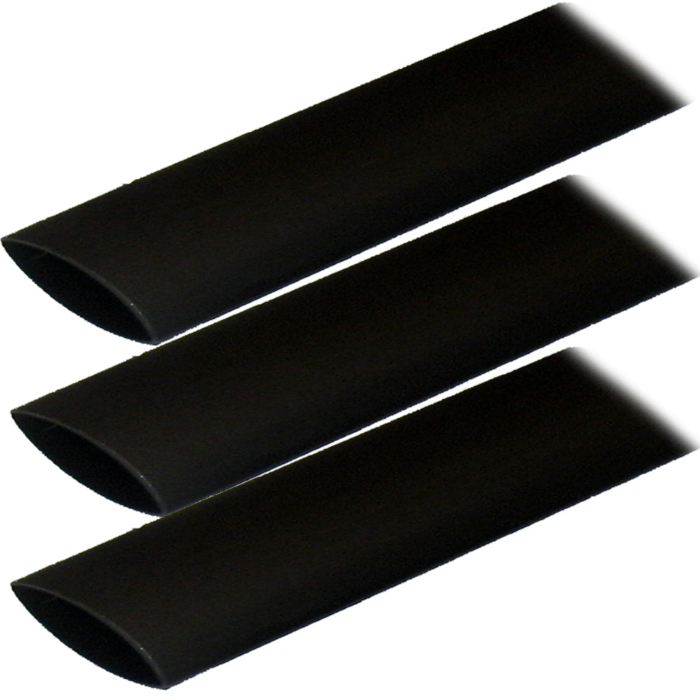 Ancor Adhesive Lined Heat Shrink Tubing (ALT) - 1" x 3" - 3-Pack - Black [307103]